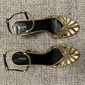 Celine Triomphe Sandal in Gold (39)